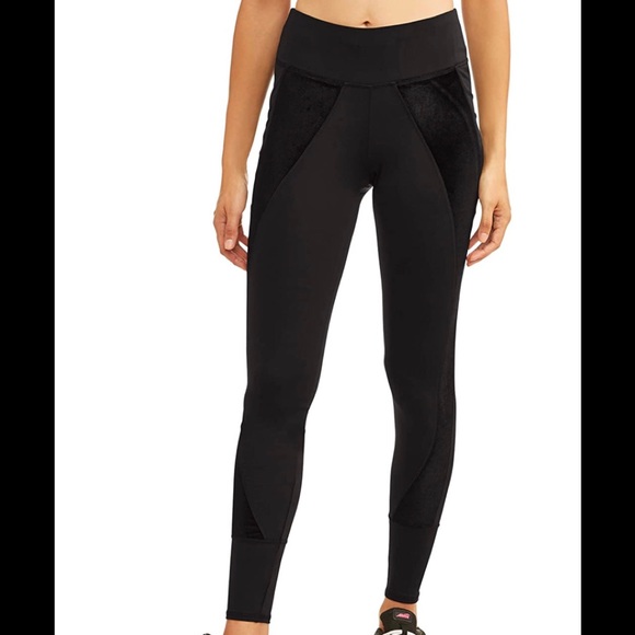 Avia Womens Yoga Stripe Velour Legging 